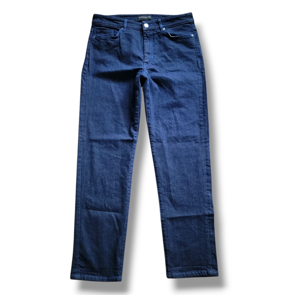 Sportmax Code MaxMara Dark Blue High Rise Perfect Fit Crop Jeans Size 29